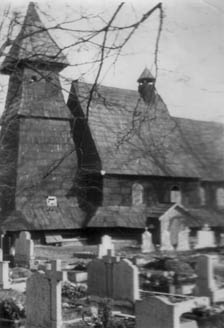 Kościół przed rozbiórką w Leszczynach