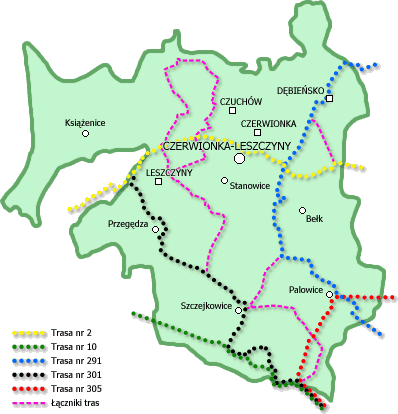 Trasy rowerowe - Palowice, Czerwionka-Leszczyny